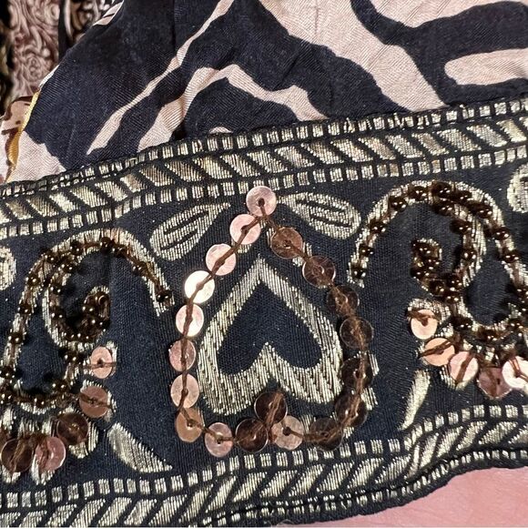 Chico's Silk Multi-Pattern Embellished Trim Maxi Skirt - Picture 9 of 14